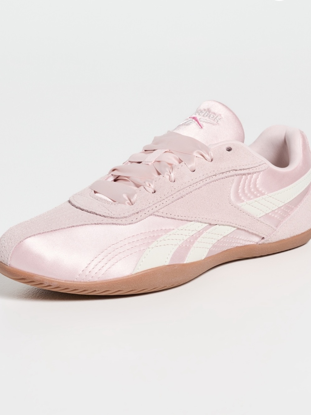 NWT SOLD OUT Reebok Satin Suede Women's Sneaker Ultra Low - Light Pink & Cream